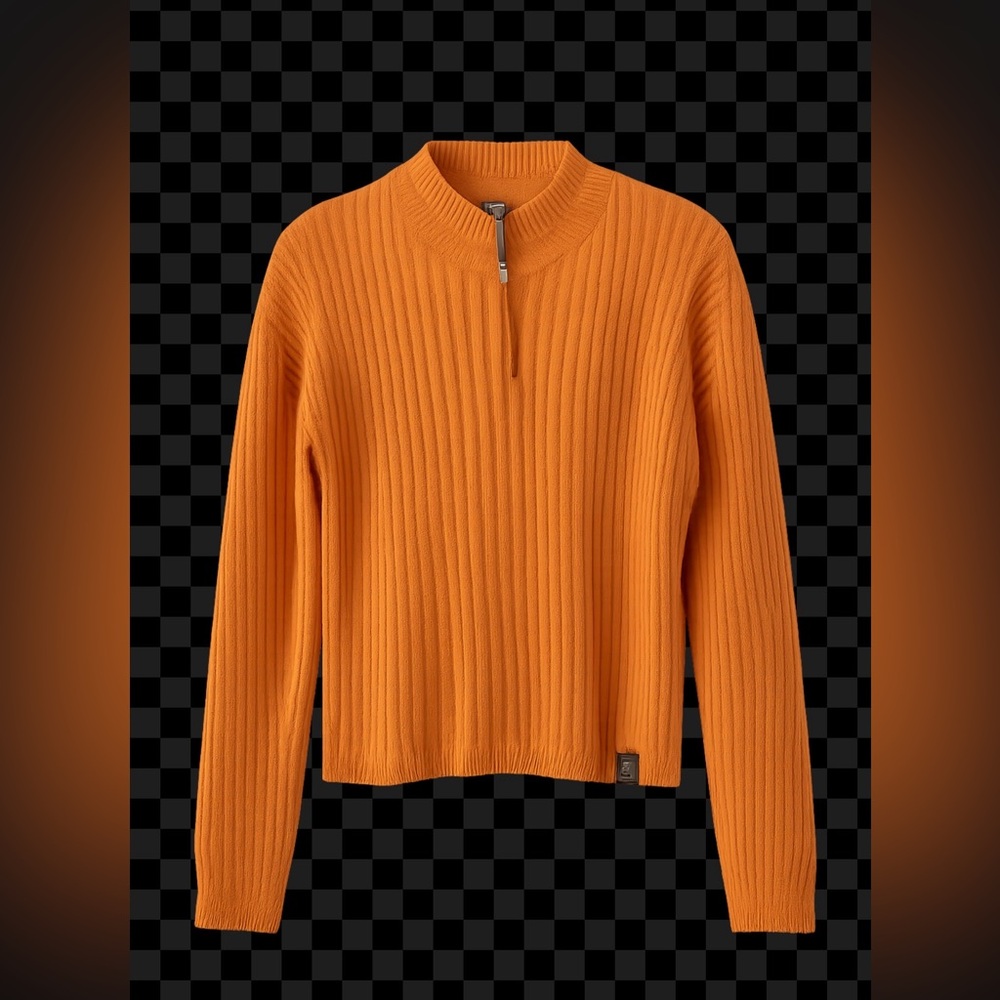 Aigle Vibrant Orange Ribbed Sweater
